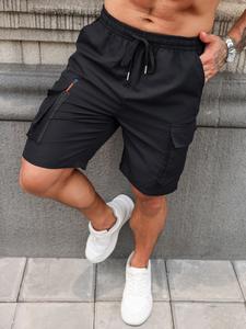 Men's Solid Multi-pocket Cargo Shorts, Regular Fit Casual Fashion Zipper Design Shorts for Summer, Men's Bottoms for Daily Wear, Outdoor Shorts