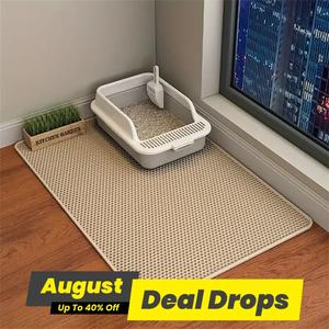 Double Layer Honeycomb Cat Litter Mat, 1 Count Durable & Washable Non-slip Cleaning Solution for Pet Toilet, Litter Box & Kennel, Pet Supplies, Puppy Playpen Pads