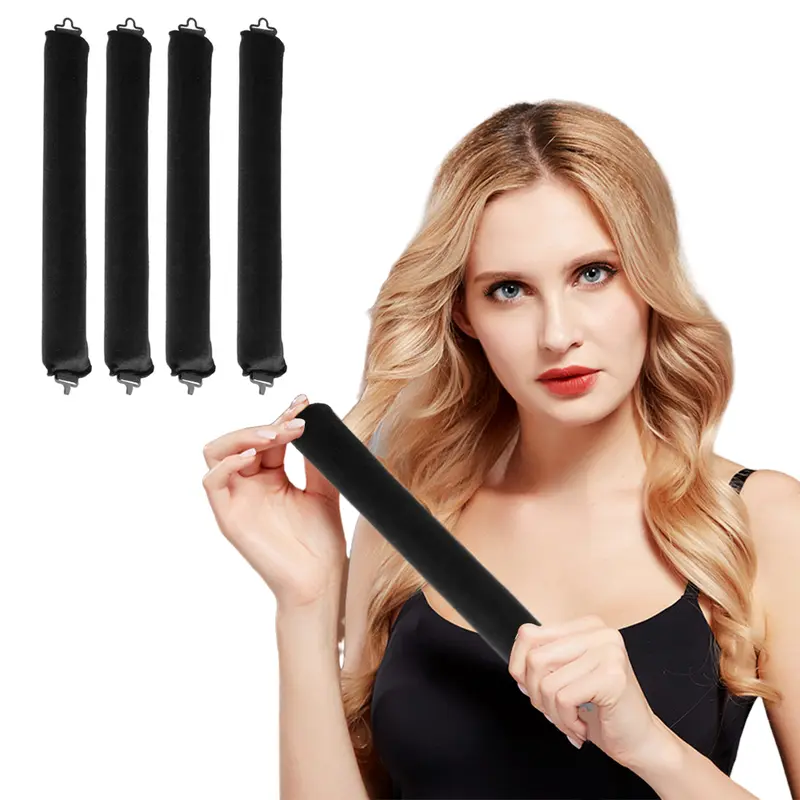 5pcs Overnight Heatless Hair Curler Blowout Rods Heatless Curls Flexi Rods with Silk Scarf for All Hair Types 7