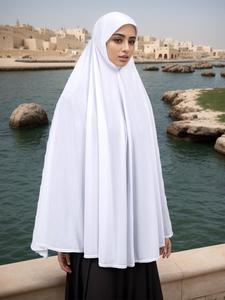 Women's Solid Color Instant Hijab, Casual Elegant Hijab for Daily Wear, Fashion Accessories for Women & Girls