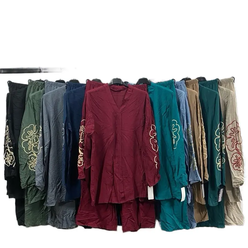 Women’s Linen V-Neck Cord Set - Embroidery Sleeve Casual Comfort Summer Basic Dress tiktok shop