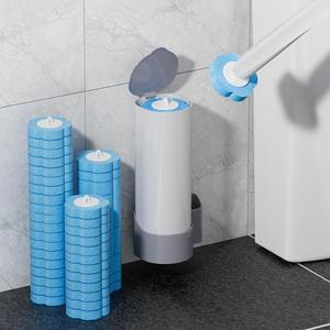 Disposable Toilet Brush Set, 1 Set Toilet Bowl Cleaning Brush with Holder & Refills, Household Cleaning Tool for Bathroom Toilet Salon Hotel, Bathroom Accessories, Home Decor, Toilet Wand, Summer Essentials
