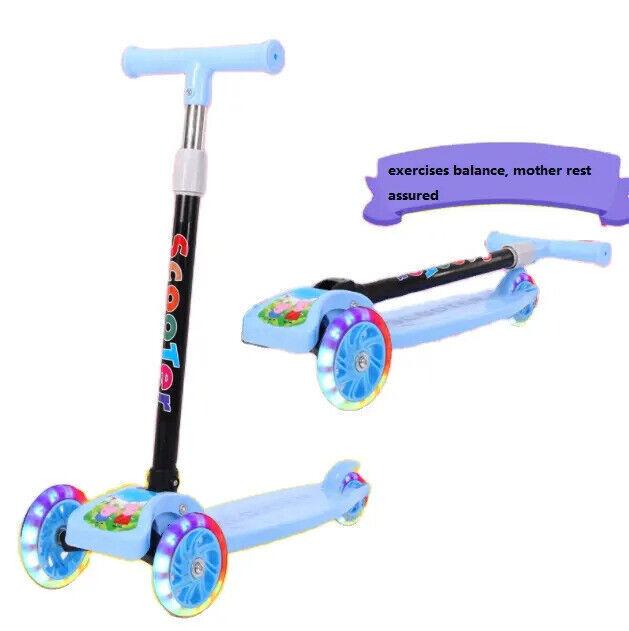 Product Introduction of Pink/Blue Kids Scooter 3 Wheels Kids Kick Push Flashing Led Light Up Adjustable 39