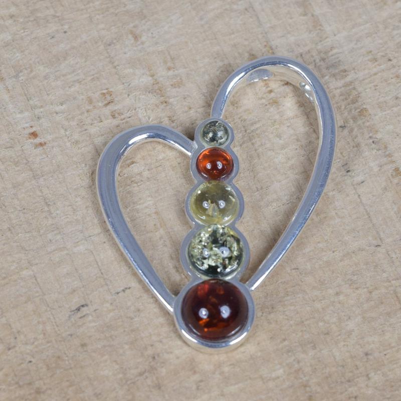 Multi Baltic Amber 925 Sterling Silver Natural Gemstone Pendant 2