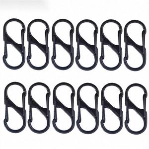 S-shaped Carabiner Clip, 12pcs Anti Theft Quick Disconnect Zipper Pull Locks for Backpack, Double-ended S-shaped Snap Chain Keychain Accessories