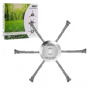 6-Inch Wire Weeding Brush Trimmer Head, 1 Set Electric Weed Blade Head, Garden Wired Trimmer Head Replacement, Weed Trimmer Accessory Suitable for Electric Cordless Fine Rope Trimmer