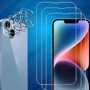 Tempered Glass Screen Protector, 6 Counts 9H Hardness Tempered Glass Screen Protector, High Touch Sensitivity Screen Protector for iPhone 11/12/13/14/15/16 Plus Pro Max, Cover