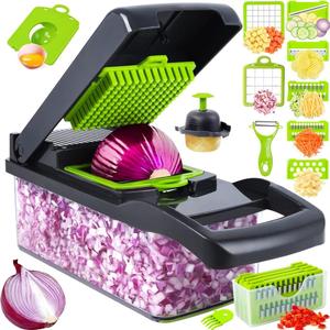Multifunctional  Vegetable Cutter  Vegetable Chopper,  Onion ,Carrots, Potatoes ,Ham,Salad,Garlic,fruit Kitchen Stainless Steel Slicer Utensils