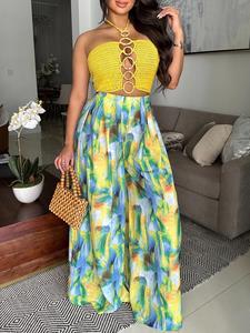 Women's All Over Print  Wide Leg Pants, Casual Comfy Trousers for Daily Wear, Ladies Bottoms for Summer