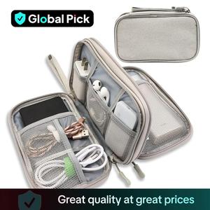 Travel Cable Storage Bag, Electronic Accessories Organizer Pouch, Portable Waterproof Double Layer Carry Case, Storage Bag for Cord, Charger, Phone, Earphone, Travel Bag Organizer