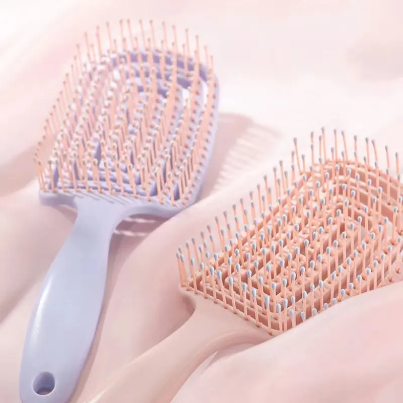 1Pcs Elastic Massage Comb Hollow Out Hair Brush Scalp Massage Combs Hair Styling Detangler Fast Blow Drying Detangling Tool 3