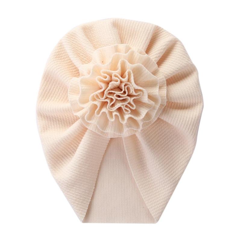 Product Introduction of Big Blossom Flower Ribbed Turban Baby Hats Topknot Cotton Cap Toddler Boy Girl Headwraps Bonnet Newborn Beanies Kids Accessories 6