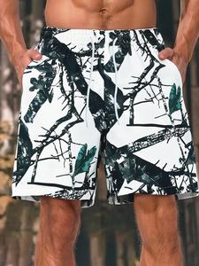 Men's Camo Print Shorts, Loose Casual Comfy Breathable Shorts for Summer, Men's Bottoms for Beach Vacation