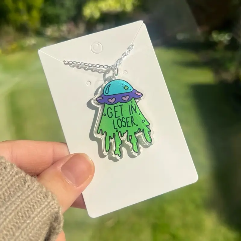 Super Cute Get In Loser UFO Necklace 0