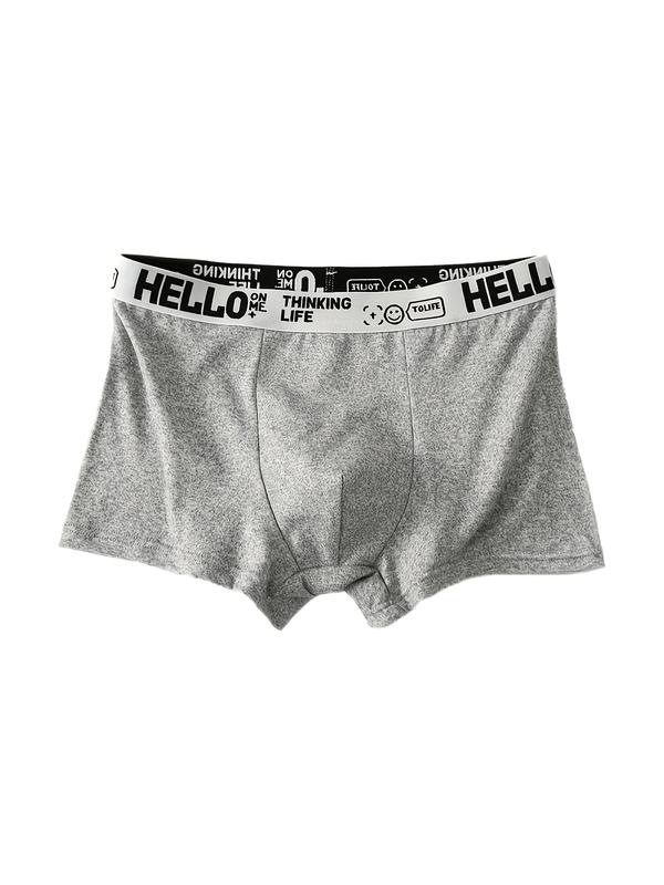 Comfortable 10-Pack HELLO Men'S Boxer Briefs - Breathable Polyester 95% Spandex 5% - Fashionable Casual Sports Shortie Underwear, Medium Stretch, Solid Color Knit Fabric 4