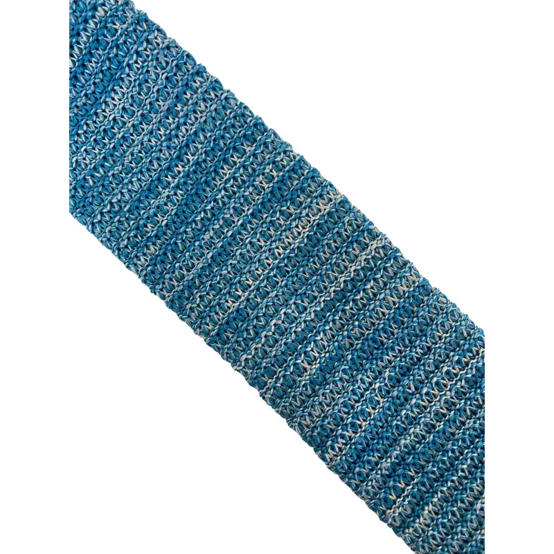 turquoise and white speckled mens knit-ted tie 1