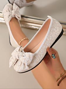 Women's Elegant Bowknot Design Loafers, Casual Comfortable Flat Shoes for Daily Wear, Lightweight Breathable Shoes for Women & Girls, Running, Affordable Loafers