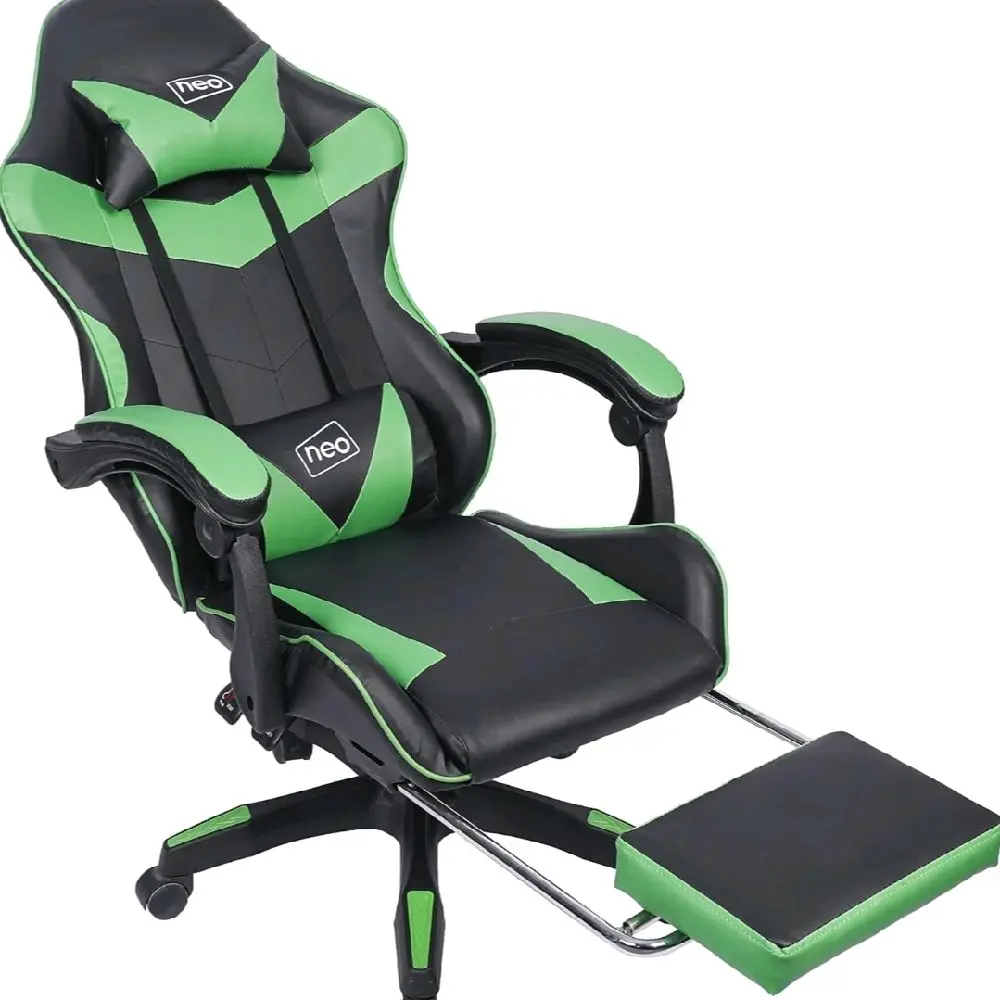 Neo Leather Gaming Chair with Massage Function and Footrest for Improved Comfort and Posture