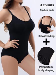 Maternity Solid Color Cami Bodysuit, Breathable Comfortable Wireless Nursing Bodysuit, Maternity Clothing for Postpartum Recovery