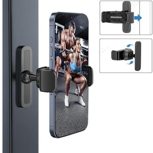 Gym Magnetic Phone Mount, 360° Adjustable Magnetic Phone Holder Attach To Metal Surface, Smartphone Cellphone Stand Exercise Equipment Accessories