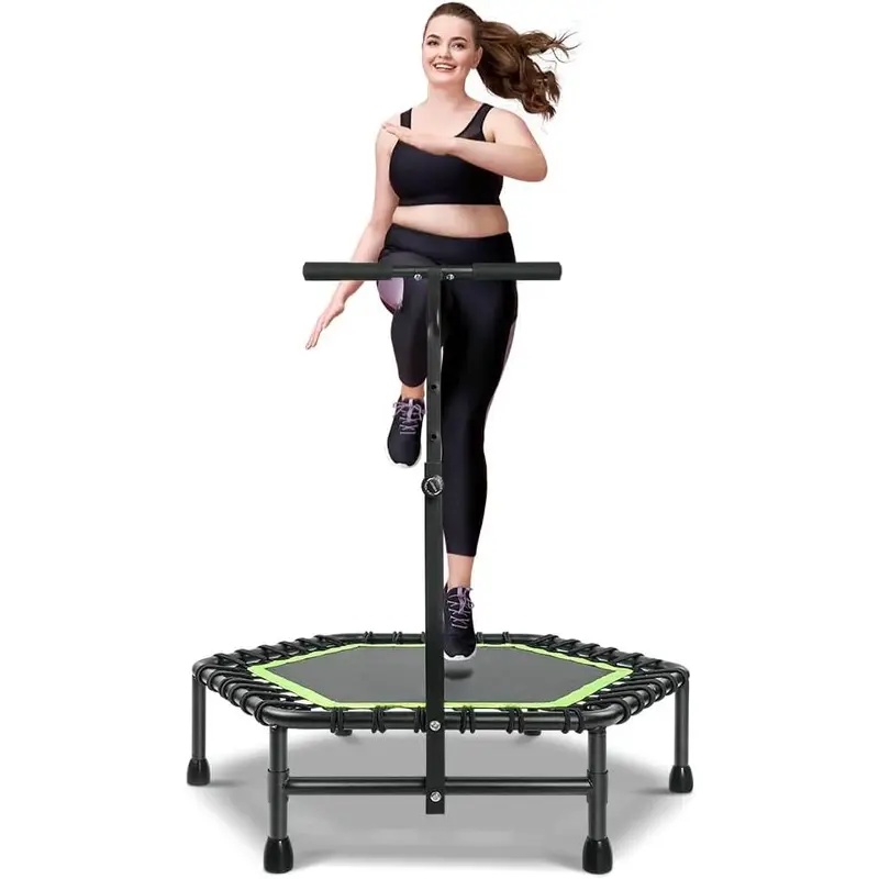 [70%OFF]42"/45" Rebounder Trampoline for Adults with Handle Bar, Silent Mini Trampoline Indoor Exercise Fitness Trampoline Bungee Rebounder Outdoor esli  trampoline exercise  equipment exercise  equipment 5