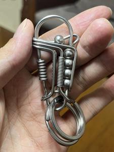 Stainless Steel Keychain,  Matte Round Bead Polishing Keychain, Men's Trinket Outdoor Style Keychain, Trendy All-match & Exquisite Keychain for Birthday Gift