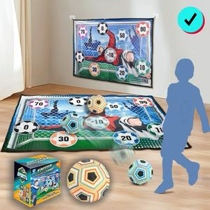 Soccer Pattern Wall Mounted Velvet Target, 1 Set Indoor Football Toy, Football Blanket with Football, Shooting Practice Sports Toy, Outdoor Toy