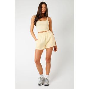 Kaiia KTL Logo Mini Sweat Shorts Lemon Frosting