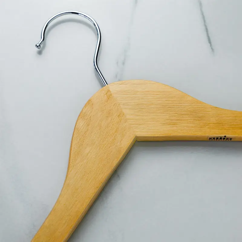 Harbour Housewares Wooden Clothes Hangers Strong Coat Clothes Suit Jacket Hanger with Twin Shoulder Notches & Trouser Bar 4