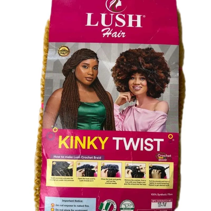 LUSH Hair 60" Lush Kinky Twist Extra Bouncy Hair Extensions for Fullness and Bounce Colour code 144 (Gold) 1