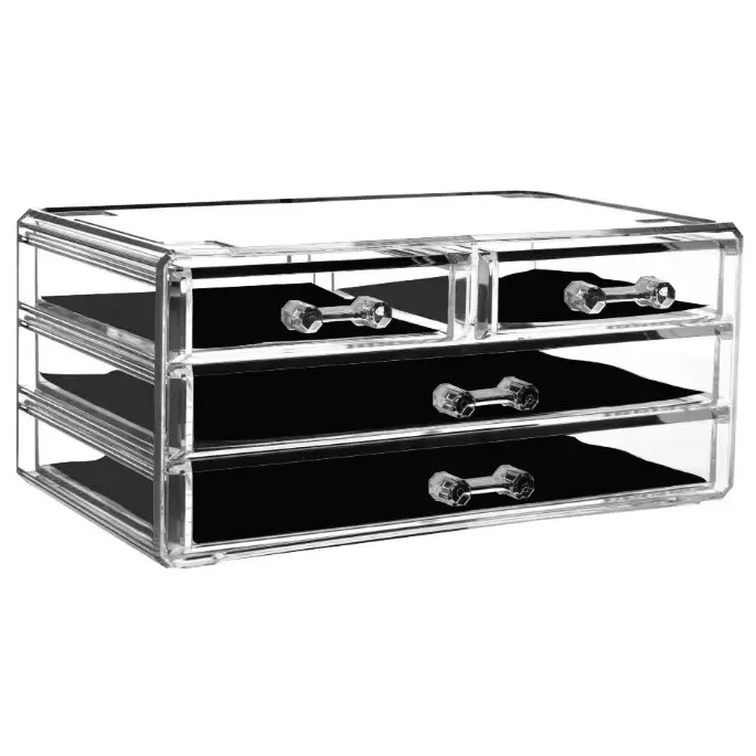 Make Up Organiser for Women Acrylic Drawers Makeup Storage Clear Bathroom Bedroom Dressing Table Organiser Jewellery Beauty Skincare Cosmetic Storage Box 2