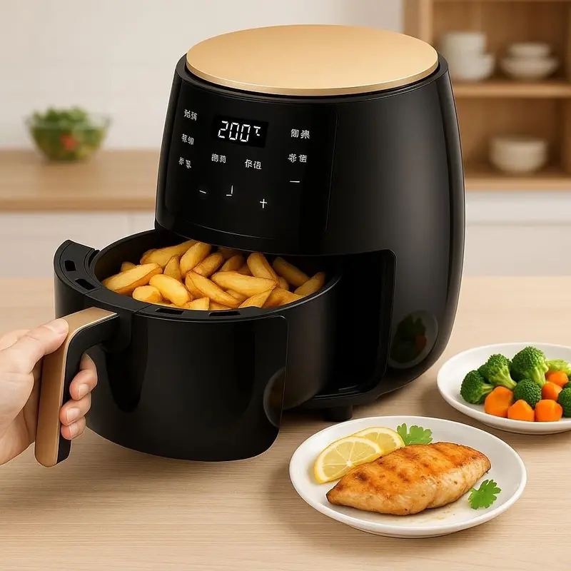 6L Air Fryer transparent New Large Capacity Touch Screen Multifunction mini oven 0