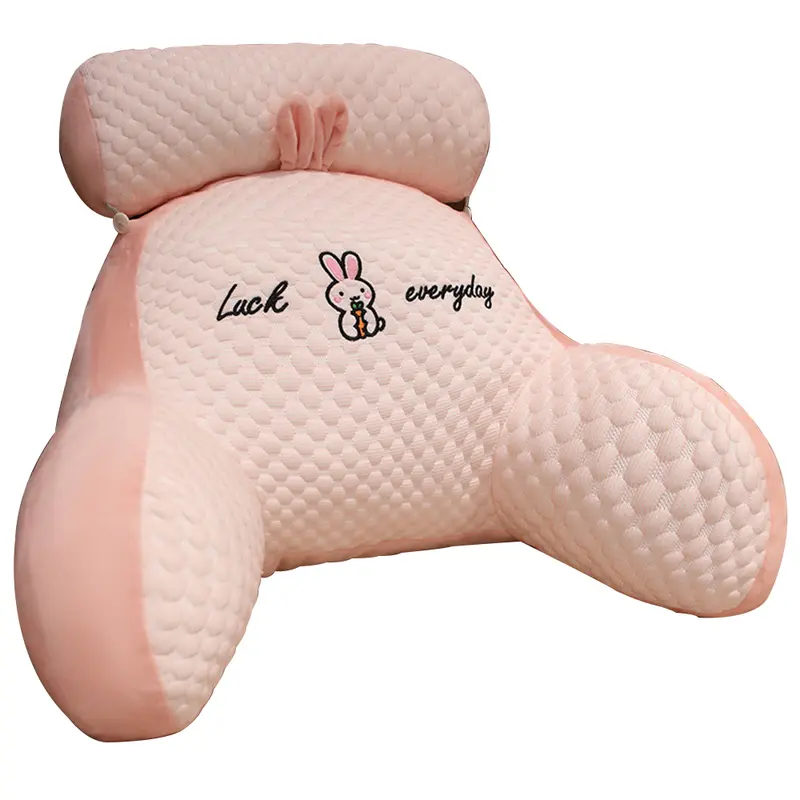 Bed Reading Lumbar Pillow Back Rest Lumbar Support Arm Seat Cushion Lounger-Pads，Pink 6