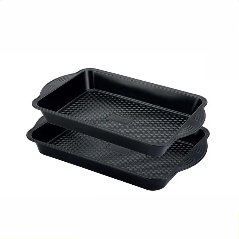 Prestige Aerolift Oven Tray Set Non Stick Large Bakeware for Oven - Pack of 2 Baking Tray, Perfect For Brownies, Carbon Steel, Extra Large Handles 0