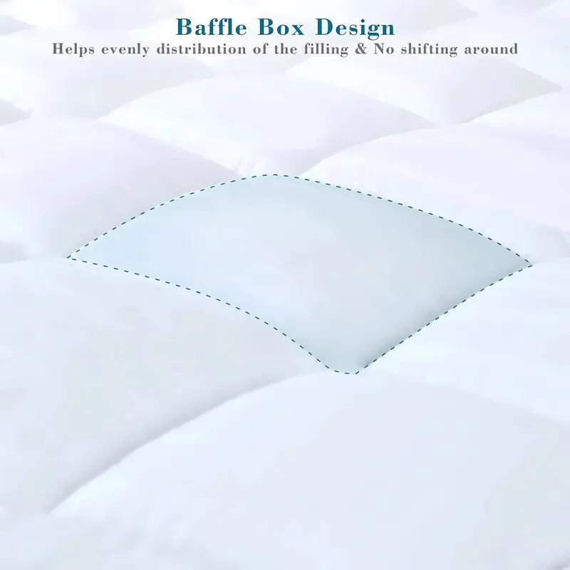 [ SAVE 20%] 4As Cloudy Mattress Topper Quilted 11cm Elasticated Microfiber Bed Pad- Extra Thick Mattress Toppers UK Thick Cloudy Foldable Bounce Back Breathable Hotel Quality Machine Wash Best Alternate of Memory Foam Mattress Topper 7