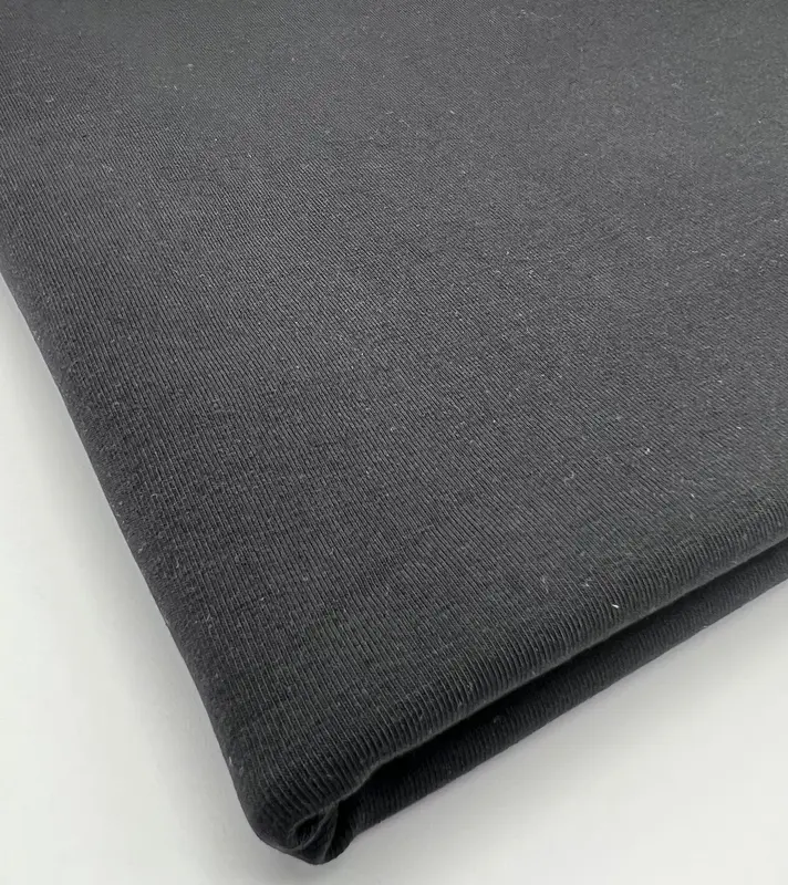 Black Cotton Stretch Jersey 240 GSM 92/8 Lycra 4 Way Stretch 4