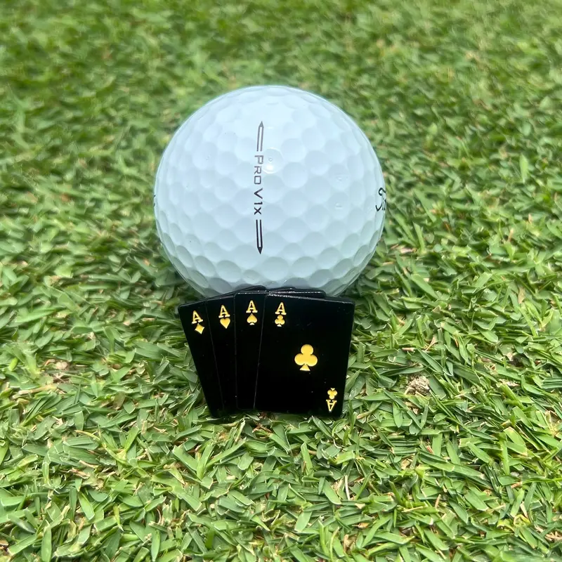 Four Aces Golf Ball Marker | Cool Custom Design | Premium Metal | Golf Essentials | Fun Poker Chip Ball Marker | Golf Gift For Men 1