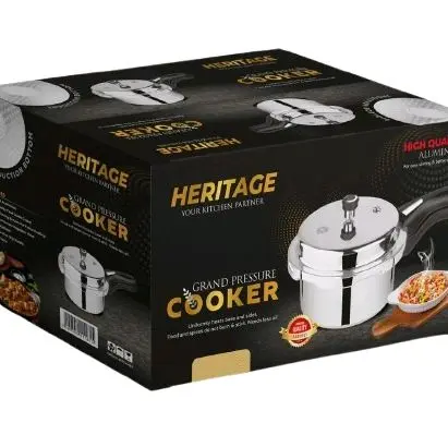 Grand Aluminium Pressure Cooker - 3L/5L/7.5L/10L /12L Rust Resistant Induction Compatible Cookware Efficient Cooking for Your Kitchen Needs 3