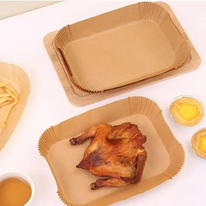 Disposable Air Fryer Liner Paper, 50/100pcs Rectangular Paper Air Fryer Liner Pots, Paper Basket Bowls, Baking Trays, Oven Accessories, Kitchen Gadgets, Household Baking Tools, Kitchen Accessories Bakeware Utensils air  fryer  paper  liners Silicone Meat 5