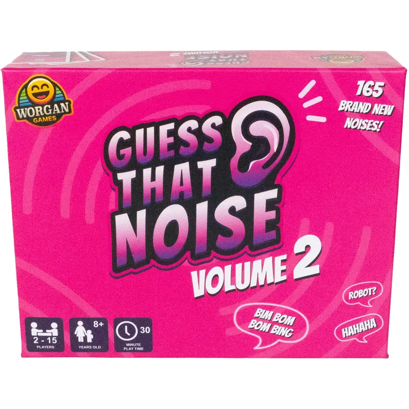 Guess That Noise 2 - Funny Sound Impressions Party Game Noises | Fun for Family & Friends | 2-15 Players, Ages 8+ | Perfect for Kids, Teens, Adults | 0
