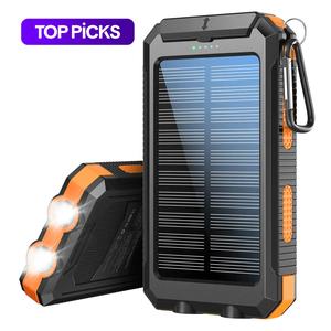 10000mAh Portable Solar Power Bank for iPhone & Android Smartphone Waterproof Power Bank with LED Light & Compass, Solar Phone Charger with Dual USB Port for Travel, Outdoor Emergency, Gift Idea, Outdoor Emergency Battery #TOP PICKS