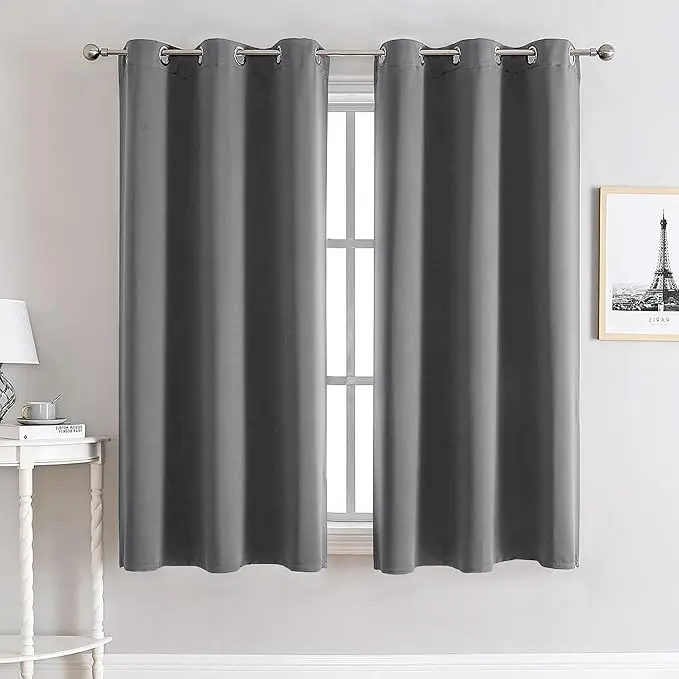 Blackout Curtains for Bedroom Super Soft Solid Thermal Insulated Eyelet Blackout Curtains for Living Room 1