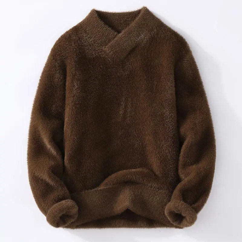Sweaters men 2025 winter korean style mens warm sweater V-neck men sweaters autumn Men's wool pullovers men full size M-XXXL 2