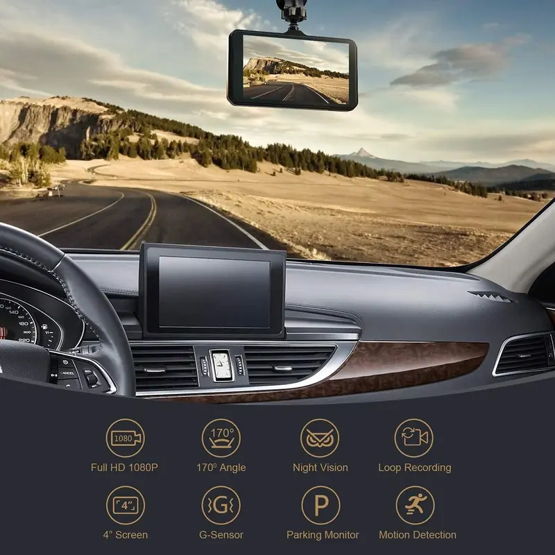 [Driving Recorder] Dash Cam Front and Rear, 1080P Full HD Dual Dashcam In Car Dual Dashboard Camera 170°Wide Angle HDR with 4.0" Touch LCD Display Night Vision, Motion Detection, Parking Monitor, G-sensor 7