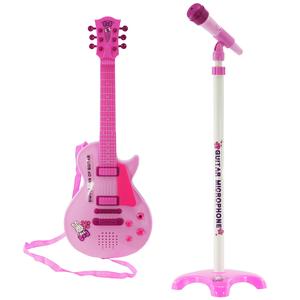 The Magic Toy Shop Pink Guitar Playset with Microphone & Stand pink