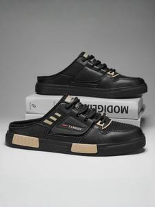 Men's Fashionable Patchwork Design Slip on Mules, Casual Comfortable Breathable Non-slip Rubber Sole Mules, Street Style Shoes for Daily Wear