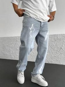 Men's Jeans, Loose Casual Comfy Denim Pants for Daily Wear, Men's Bottoms for All Season, Cotton, Casual Straight Leg High Quality Jeans