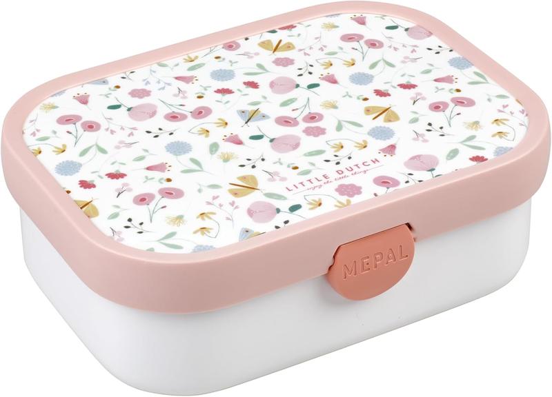 Product Introduction of Lunch Box Campus Little Dutch - Bento Lunch Box For - With Bento Compartment & Clip Closure - BPA-Free & Dishwasher Safe - 750 ml - Flowers & Butterflies Fruit Plastic 2