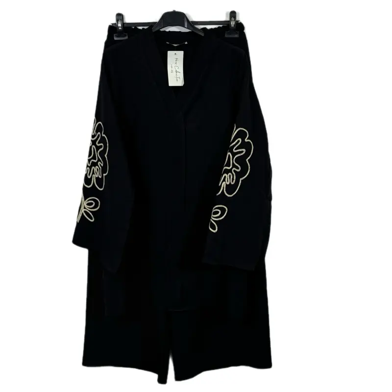 Modest Women's Embroidered Sleeve V-Neck Top and Trousers Set - Womenswear - Suits, Comfort