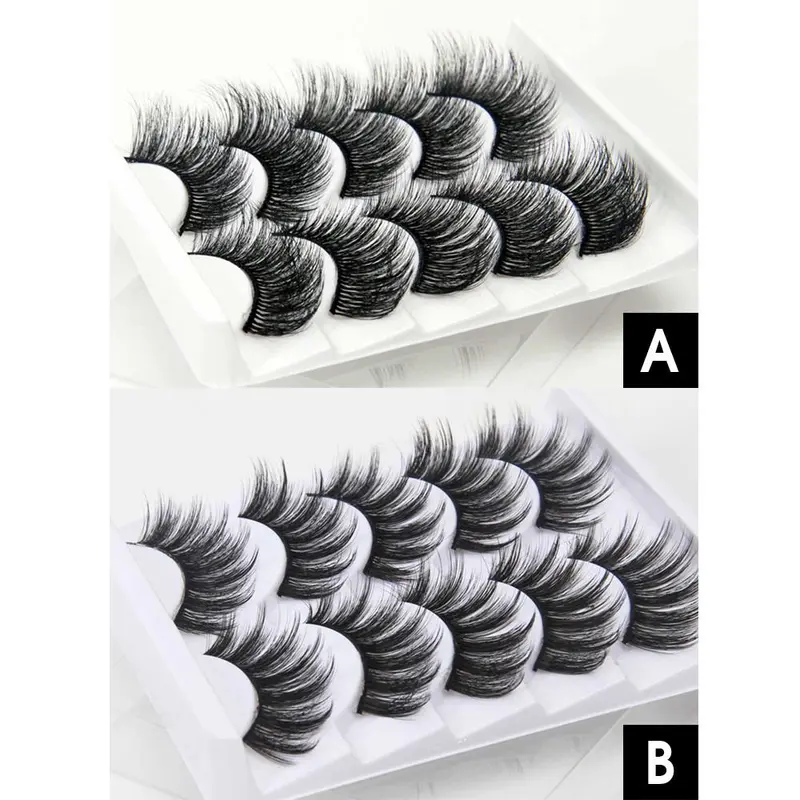 10Pairs 3D Mink False Eyelashes Wispy Cross Long Thick Soft Fake Eye Lashes UK  Cosmetic Makeup 5